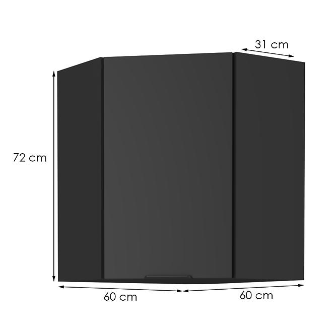 Kuchynská skrinka Siena čierna mat 60x60 Gn-72 1f (45°)
