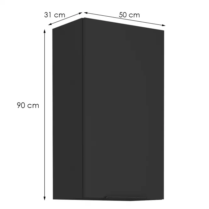 Kuchynská skrinka Siena čierna mat 50g-90 1f,2