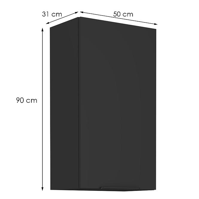 Kuchynská skrinka Siena čierna mat 50g-90 1f,2
