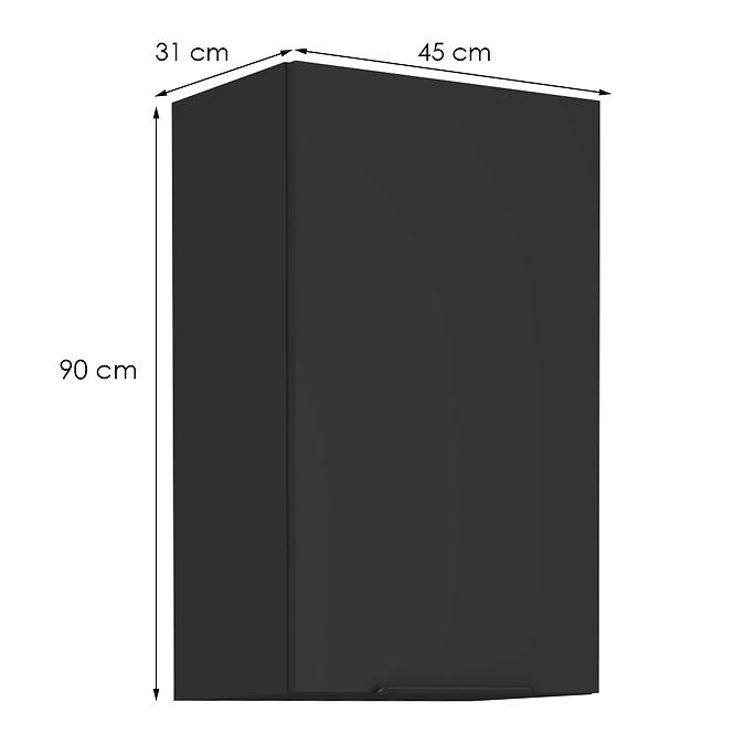 Kuchynská skrinka Siena čierna mat 45g-90 1f