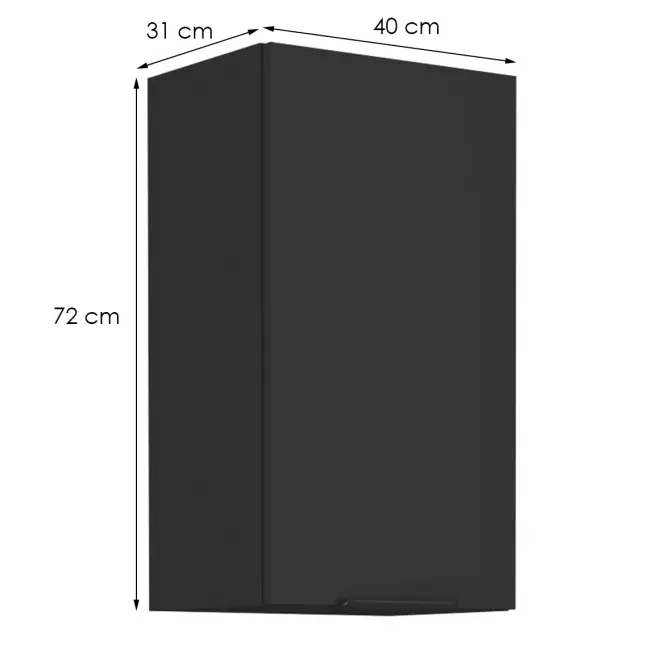 Kuchynská skrinka Siena čierna mat 40g-72 1f,2