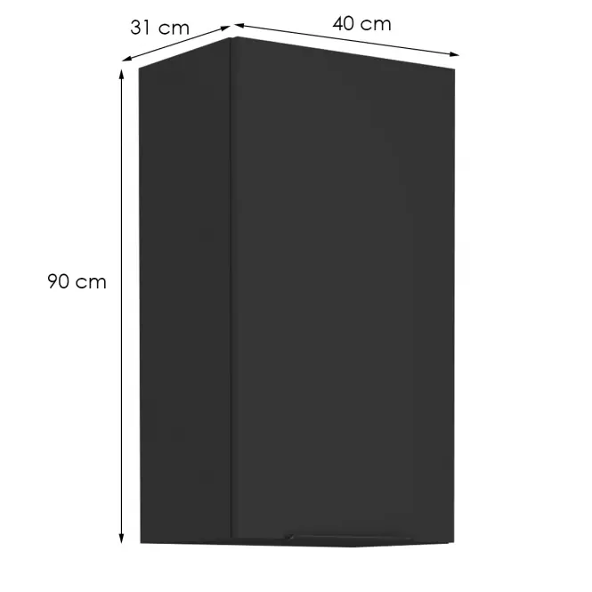 Kuchynská skrinka Siena čierna mat 40g-90 1f,2
