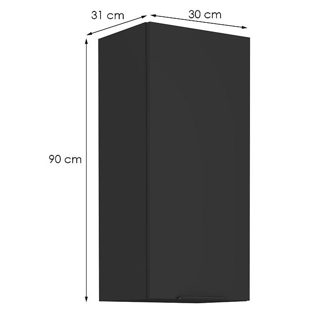Kuchynská skrinka Siena čierna mat 30g-90 1f,2