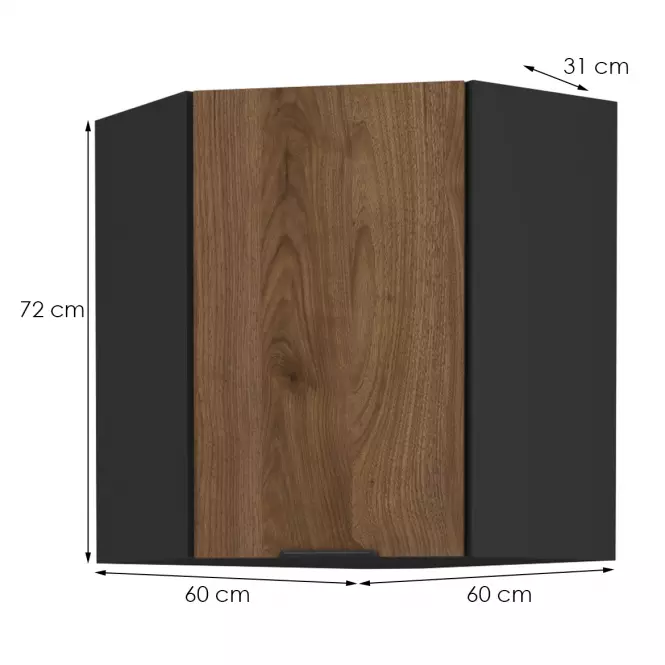 Kuchynská skrinka Monza orech okapi 60x60 Gn-72 1f (45°)