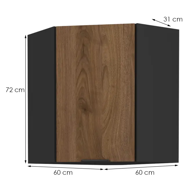 Kuchynská skrinka Monza orech okapi 60x60 Gn-72 1f (45°),2