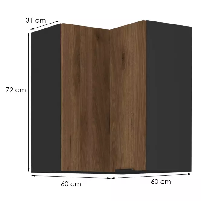 Kuchynská skrinka Monza orech okapi 60x60 Gn-72 1f (90°),2
