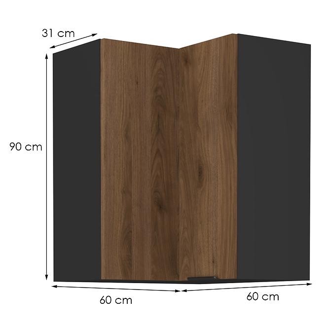 Kuchynská skrinka Monza orech okapi 60x60 Gn-90 1f (90°)