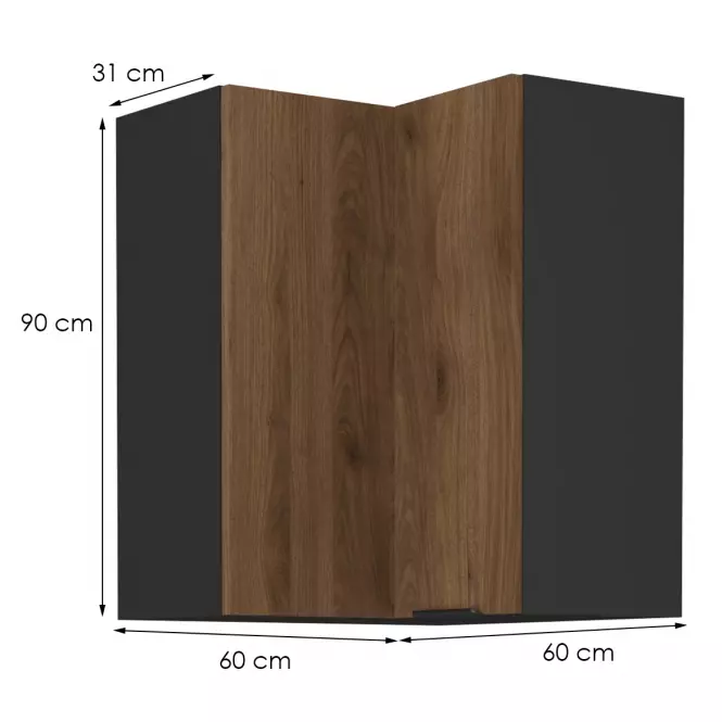 Kuchynská skrinka Monza orech okapi 60x60 Gn-90 1f (90°),2