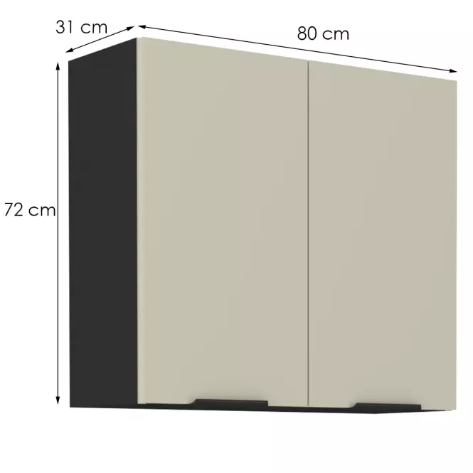 Kuchynská skrinka Arona cashmere 80g-72 2f,2