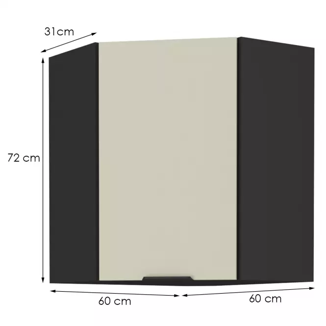 Kuchynská skrinka Arona cashmere 60x60 Gn-72 1f (45°)