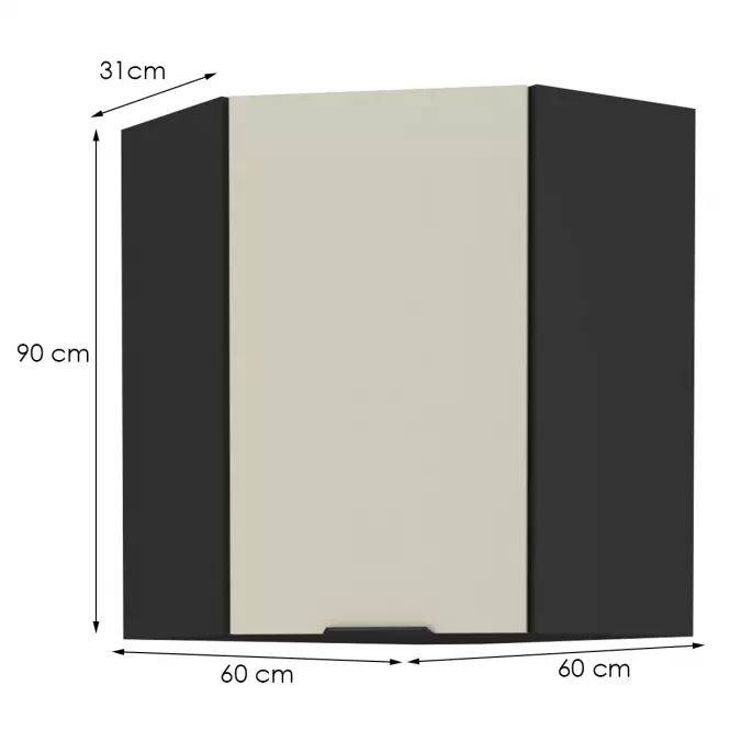 Kuchynská skrinka Arona cashmere 60x60 Gn-90 1f (45°),2