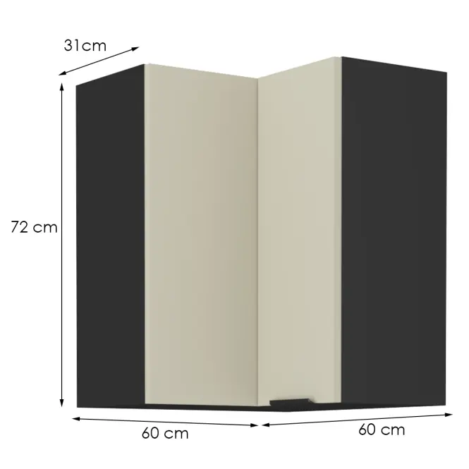 Kuchynská skrinka Arona cashmere 60x60 Gn-72 1f (90°),2