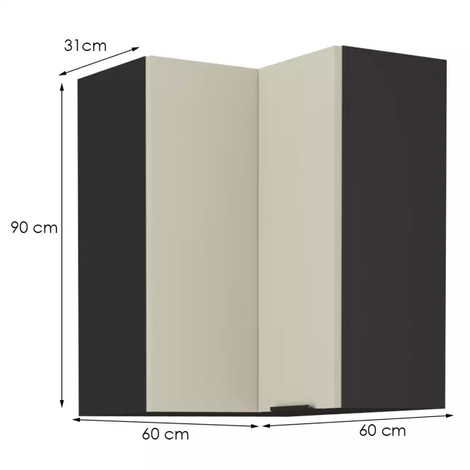 Kuchynská skrinka Arona cashmere 60x60 Gn-90 1f (90°)