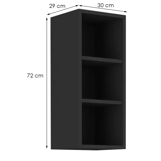 Kuchynská skrinka Siena/Monza/Arona čierna mat 30g-72 Otw,2