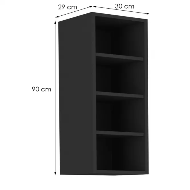 Kuchynská skrinka Siena/Monza/Arona čierna mat 30g-90 Otw