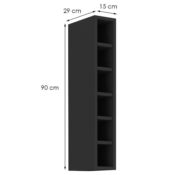 Kuchynská skrinka Siena/Monza/Arona čierna mat 15g-90 Otw,2