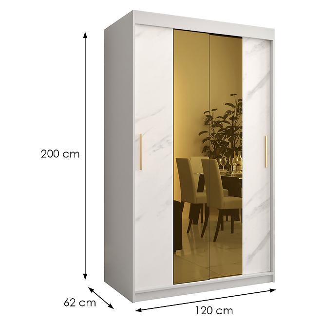Skriňa Platinum T1 120 biely mramor/biely