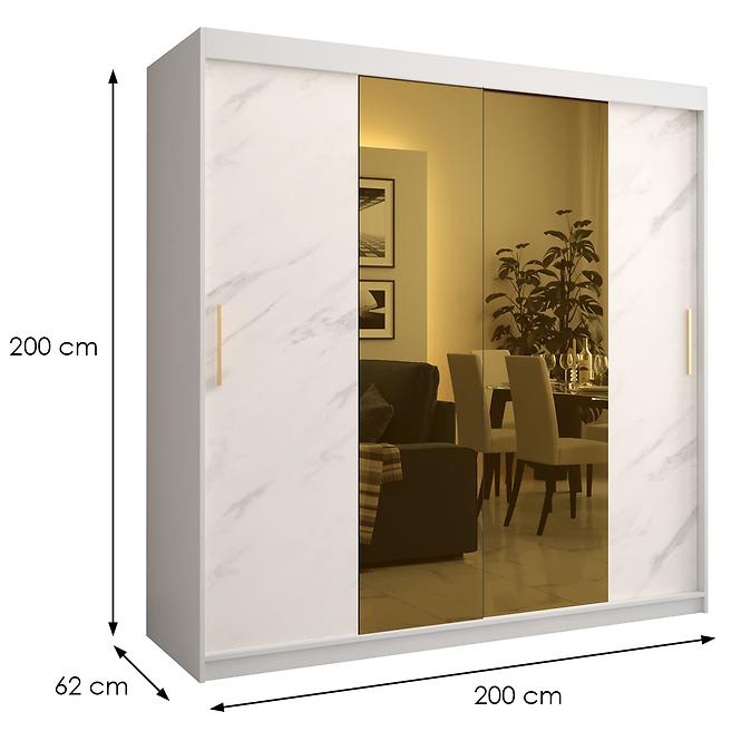 Skriňa Platinum T1 200 biely mramor/biely,2