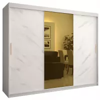 Skriňa Platinum T1 250 biely mramor/biely