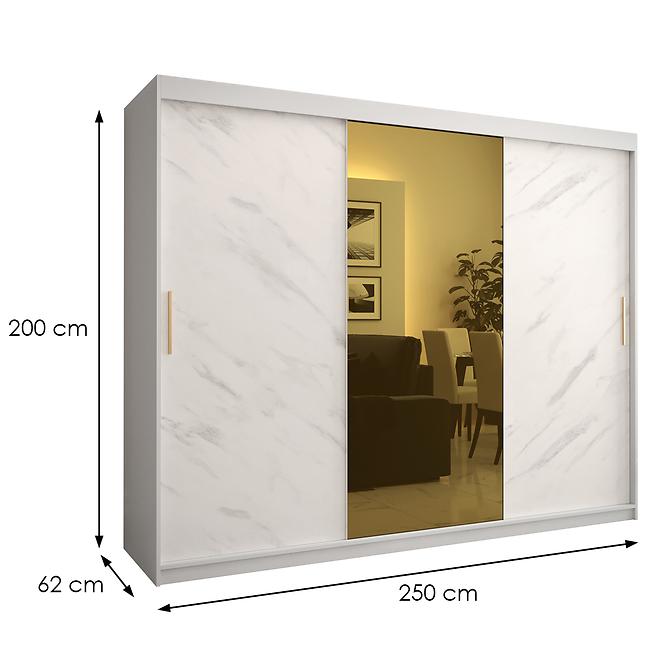 Skriňa Platinum T1 250 biely mramor/biely
