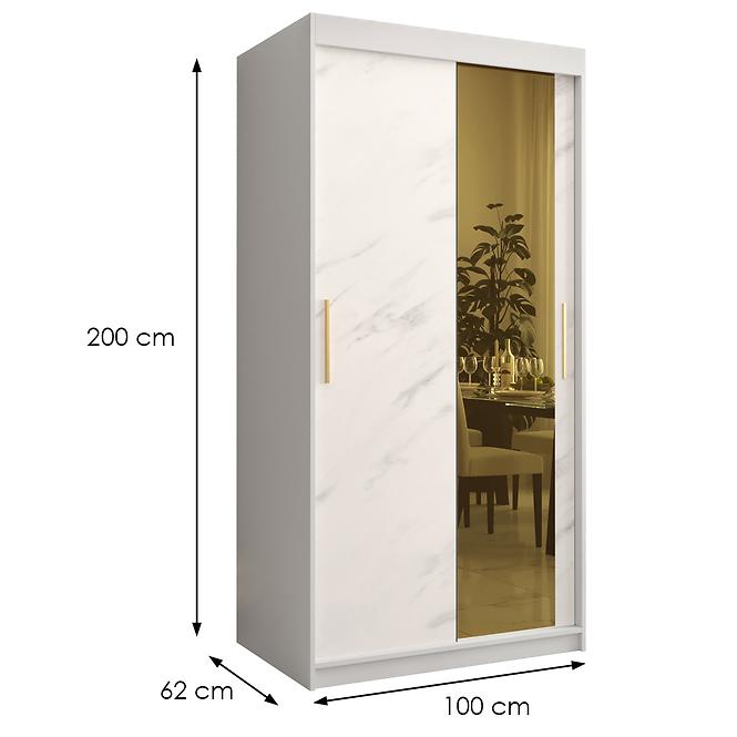 Skriňa Platinum T2 100 biely mramor/biely,2