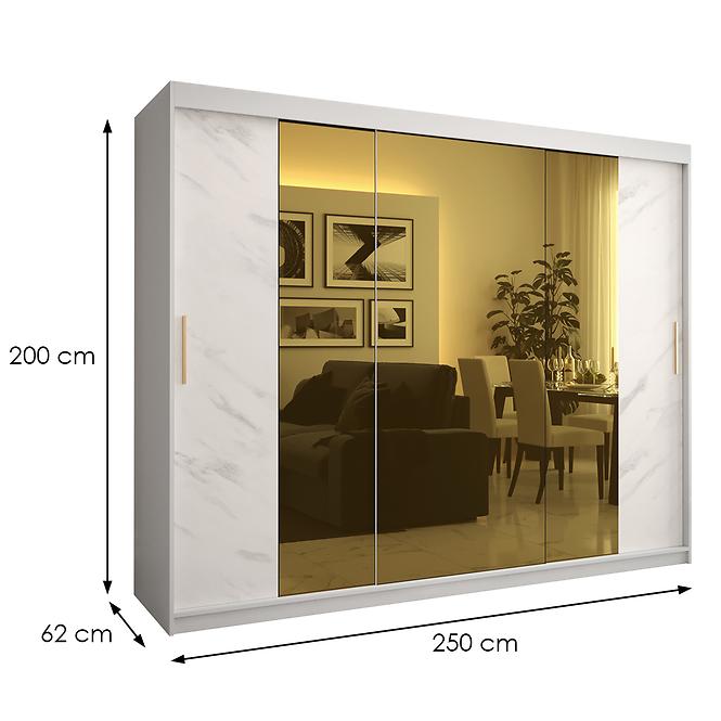 Skriňa Platinum T2 250 biely mramor/biely
