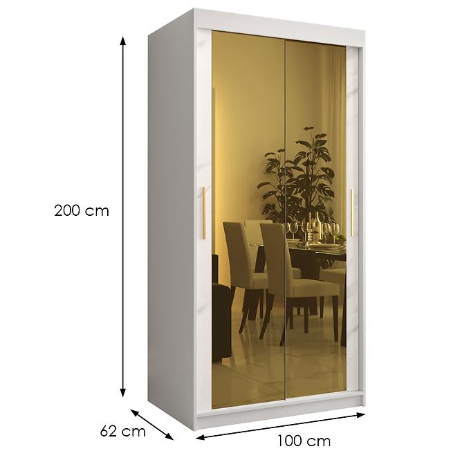 Skriňa Platinum T3 100 biely mramor/biely
