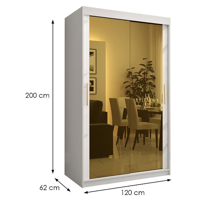 Skriňa Platinum T3 120 biely mramor/biely