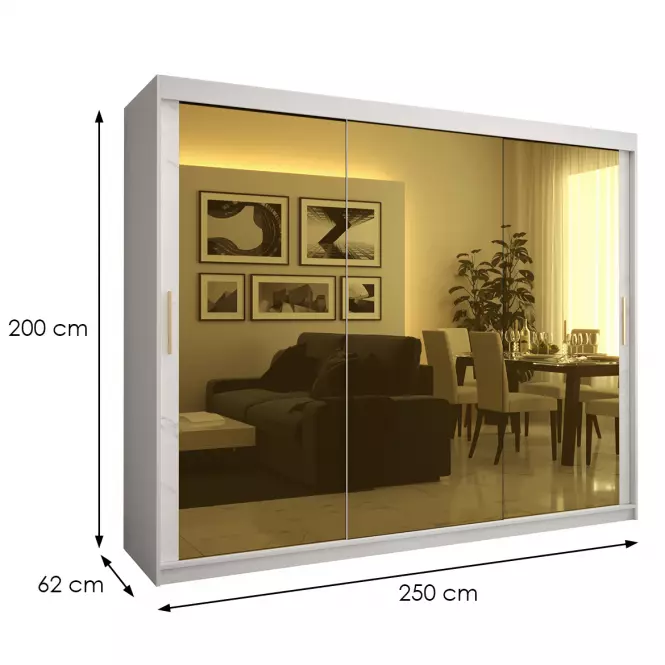Skriňa Platinum T3 250 biely mramor/biely
