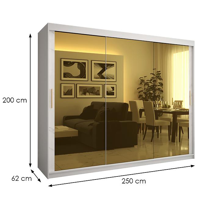Skriňa Platinum T3 250 biely mramor/biely
