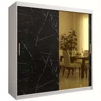 Skriňa Platinum T2 200 biely mramor/čierna