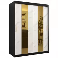 Skriňa Platinum Pole 150 čierna marmur/biely