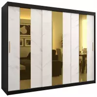 Skriňa Platinum Pole 250 čierna marmur/biely