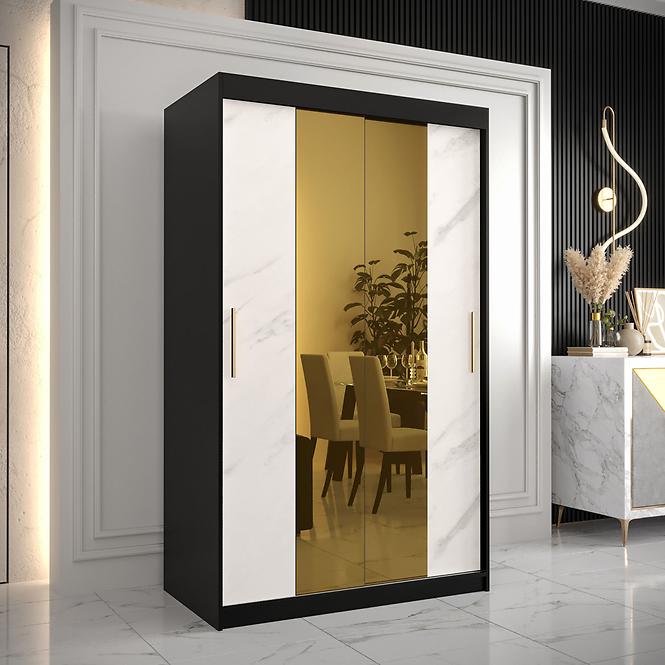 Skriňa Platinum T1 120 čierna marmur/biely