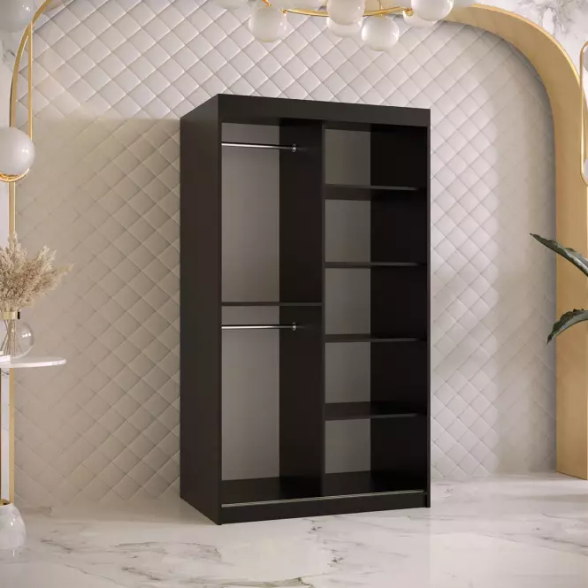 Skriňa Platinum T2 100 čierna marmur/biely