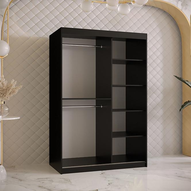 Skriňa Platinum T2 120 čierna marmur/biely