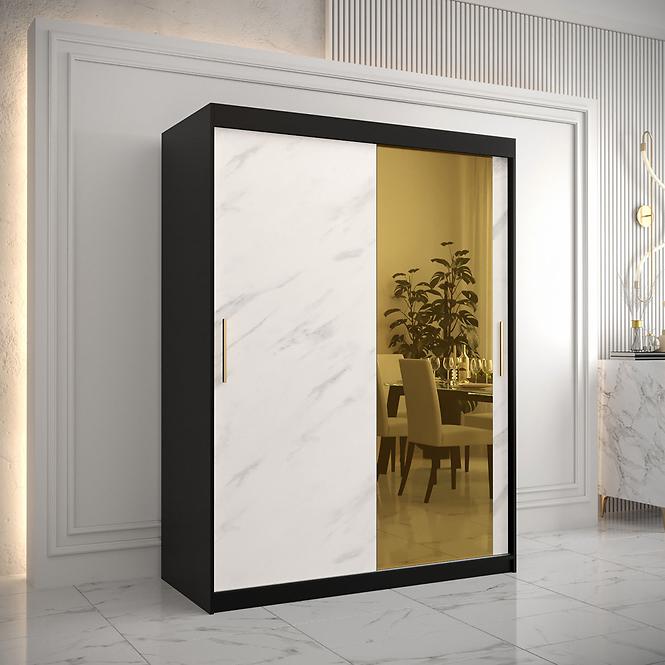 Skriňa Platinum T2 150 čierna marmur/biely,5
