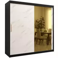 Skriňa Platinum T2 200 čierna marmur/biely