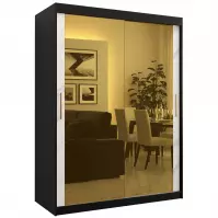 Skriňa Platinum T3 150 čierna marmur/biely