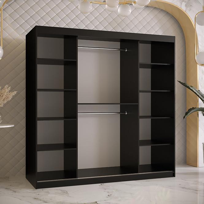Skriňa Platinum T3 180 čierna marmur/biely