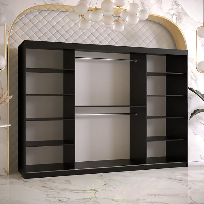 Skriňa Platinum T3 250 čierna marmur/biely
