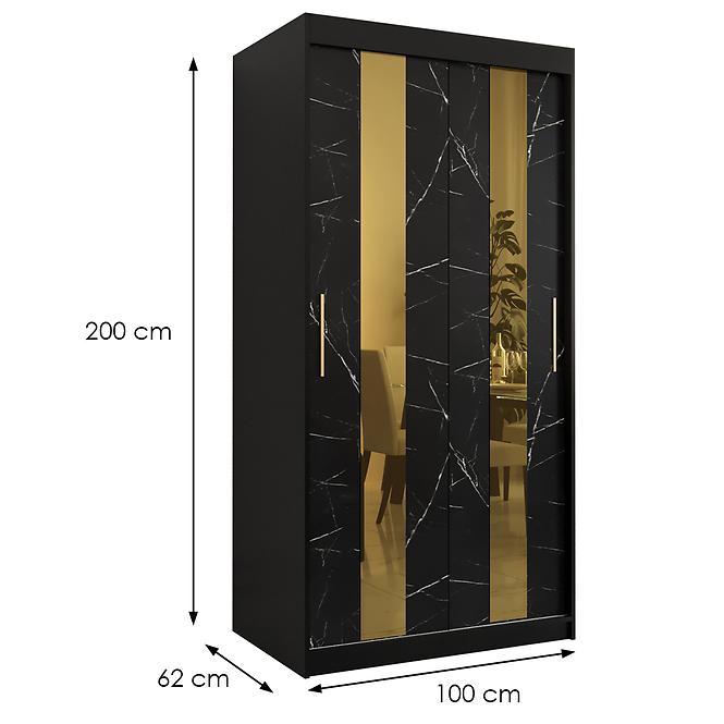 Skriňa Platinum Pole 100 čierna marmur/čierna