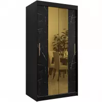 Skriňa Platinum T1 100 čierna marmur/čierna