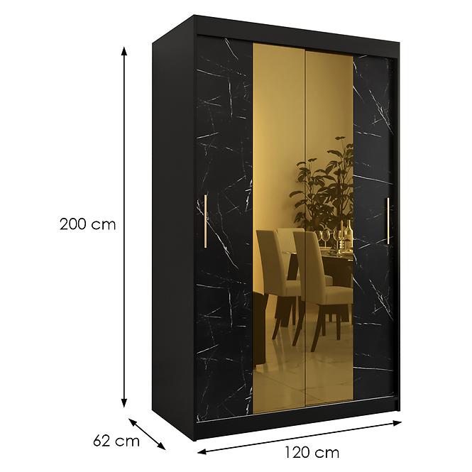 Skriňa Platinum T1 120 čierna marmur/čierna
