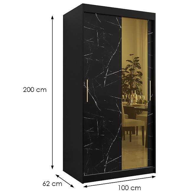 Skriňa Platinum T2 100 čierna marmur/čierna