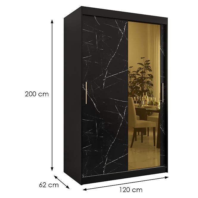 Skriňa Platinum T2 120 čierna marmur/čierna,2