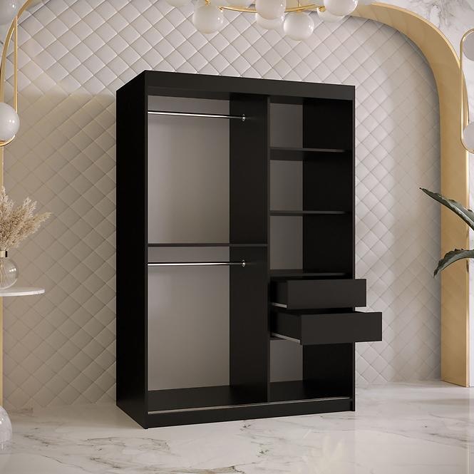 Skriňa Platinum T2 120 čierna marmur/čierna