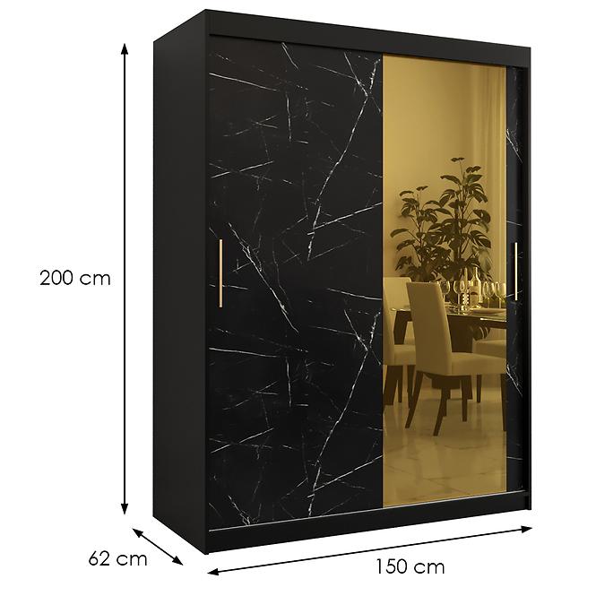 Skriňa Platinum T2 150 čierna marmur/čierna,2
