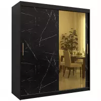 Skriňa Platinum T2 180 čierna marmur/čierna