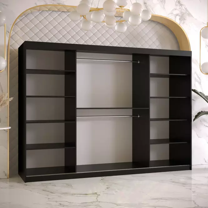 Skriňa Platinum T2 250 čierna marmur/čierna